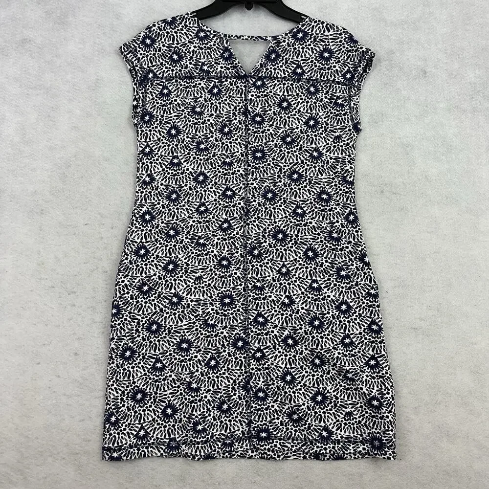 T By Talbots Womens Dress Floral Print Stretch Cotton Blend Blue White Size XS - Picture 8 of 13